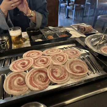 Origin Korean BBQ - Pork Belly- thinner than bacon!!!! - Korean Near Me - Los Angeles, California Origin Korean BBQ - Pork Belly- thinner than bacon!!!! - Korean Near Me - Los Angeles, California