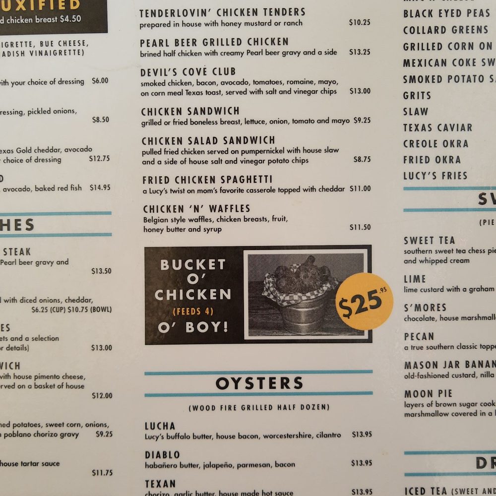 Lucy's Fried Chicken - Menu - New American Near Me - Austin, Texas Lucy's Fried Chicken - Menu - New American Near Me - Austin, Texas