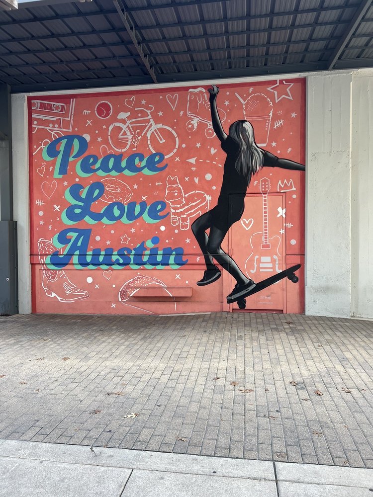 PEACE LOVE AUSTIN MURAL Updated June 2024 201 Colorado St, Austin