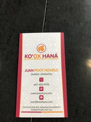 Menu photo 8 Ko'ox Hana Toronto, ON