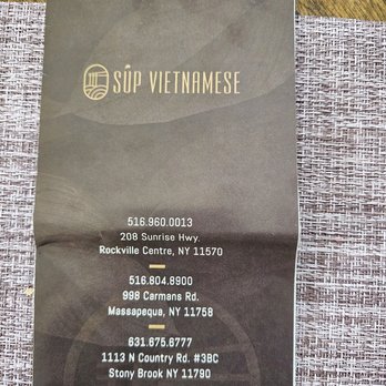 SUP Vietnamese Phở & Grill - Menu - Vietnamese Near Me - Massapequa, New York