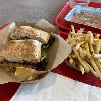Monta Factory - Alaskan Salmon Sandwich which was fresh with the crispy Seasoned Baked Fries! - Armenian Near Me - Glendale, California Monta Factory - Alaskan Salmon Sandwich which was fresh with the crispy Seasoned Baked Fries! - Armenian Near Me - Glendale, California