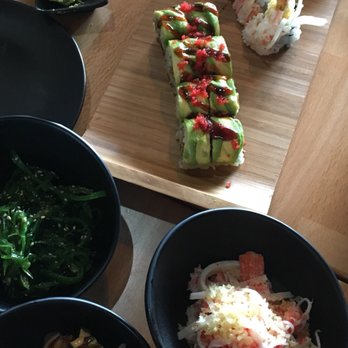 Akino - Kani and seaweed salad with special rolls - Sushi Bars Near Me - Elmhurst, New York