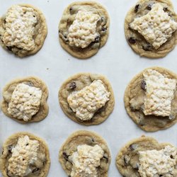 Dough a Deer - Rice Krispy treat melted onto a chocolate chip cookie