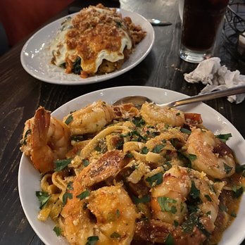 Tony D's - Shrimp fra diavolo in front. Chicken alla Bobo in back - Pizza Near Me - Rochester, New York