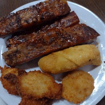 Feast Asian Buffet - Ribs, breaded fish nuggets, eggroll - Buffets Near Me - Hanover Park, Illinois