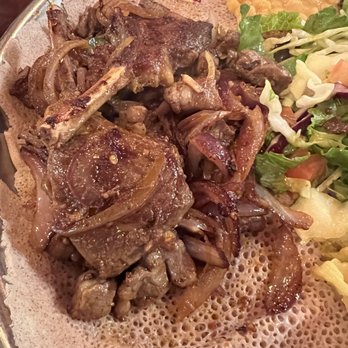 Enssaro Ethiopian Restaurant - Derek Tibs/Lamb ( grilled and crispy) - Ethiopian Near Me - Oakland, California