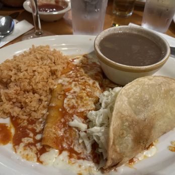 La Fiesta Grande - Cheese Enchilada, Crunchy beef taco, rice & beans (it was only okay) - Mexican Near Me - Pasadena, California La Fiesta Grande - Cheese Enchilada, Crunchy beef taco, rice & beans (it was only okay) - Mexican Near Me - Pasadena, California