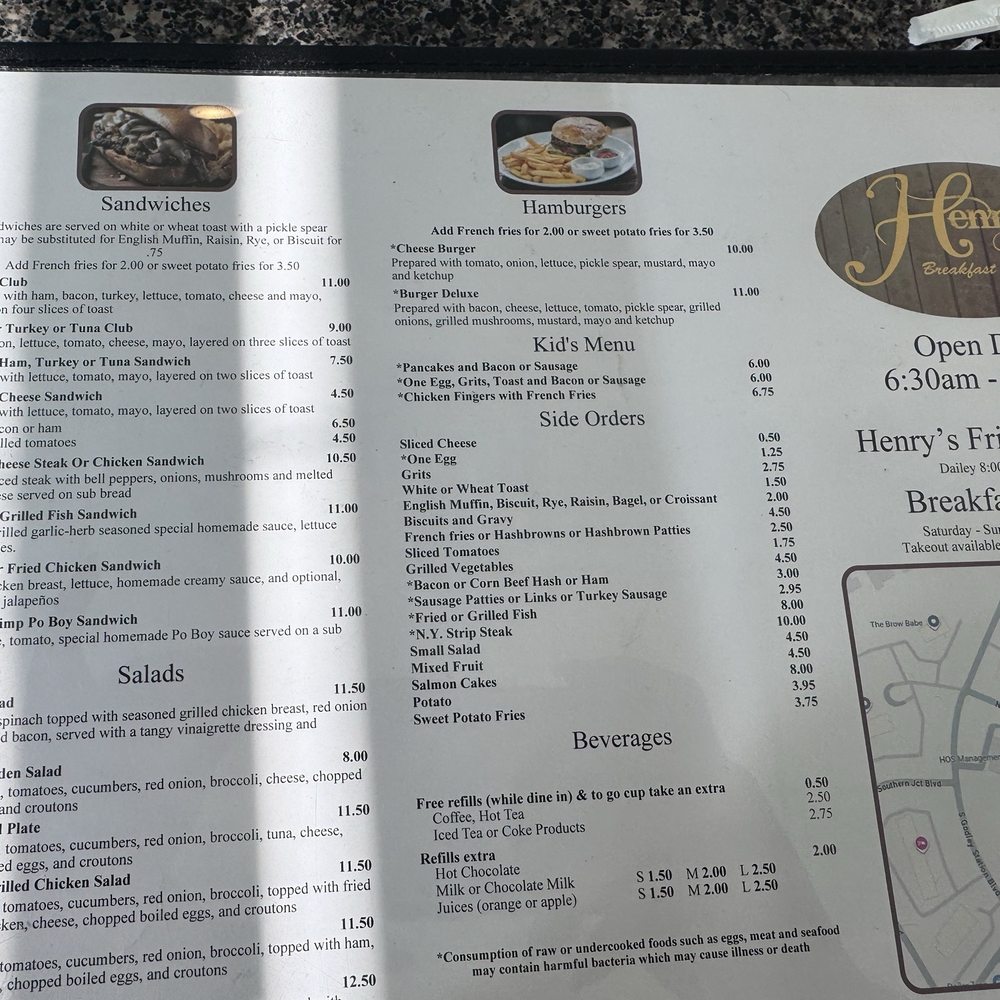 Henry's - Menu 4/2026 - Breakfast & Brunch Near Me - Pooler, Georgia Henry's - Menu 4/2026 - Breakfast & Brunch Near Me - Pooler, Georgia