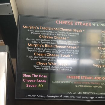Murphy's Cafe 126 - Menu - Cheesesteaks Near Me - Riverton, Utah