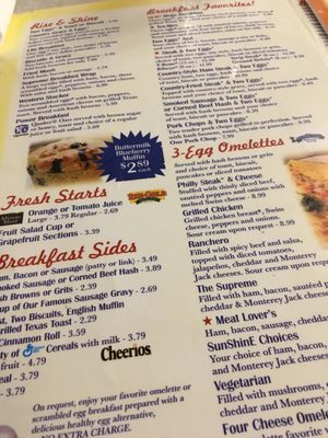 Menu photo 8 Sunshine Cafe Muncie, IN