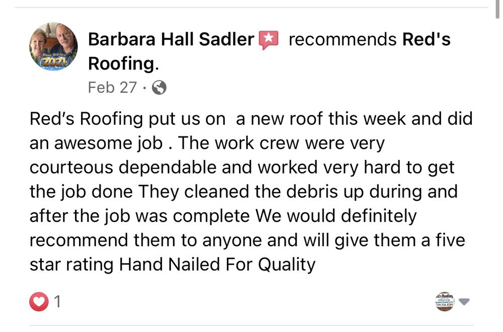 Slide of Red's Roofing & Construction