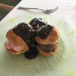 Hot Fudge Ice Cream Puffs
