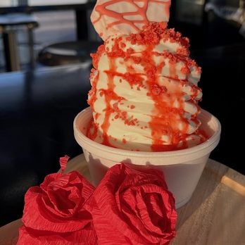 Bluestreak Snack Shop - a cup of ice cream with a red rose - Ice Cream & Frozen Yogurt Near Me - Ida, Michigan Bluestreak Snack Shop - a cup of ice cream with a red rose - Ice Cream & Frozen Yogurt Near Me - Ida, Michigan