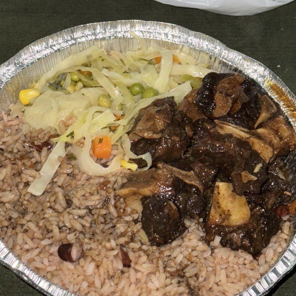 Oxtail Rice and Peas cabbage Oxtail Rice and Peas cabbage