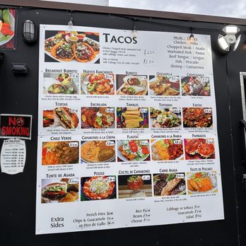EL Taco - a menu on the side of a food truck - Food Trucks Near Me - Talent, Oregon EL Taco - a menu on the side of a food truck - Food Trucks Near Me - Talent, Oregon