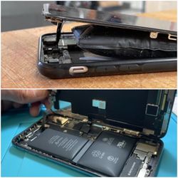 iG Repairs - IPhone swollen battery. Bad defective battery. Not charging or turning on repair.