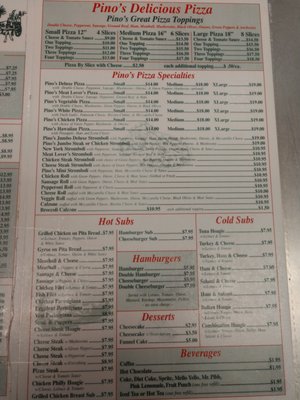 Menu photo 2 Pino's Pizza Emporia, VA Menu photo 2 Pino's Pizza Emporia, VA