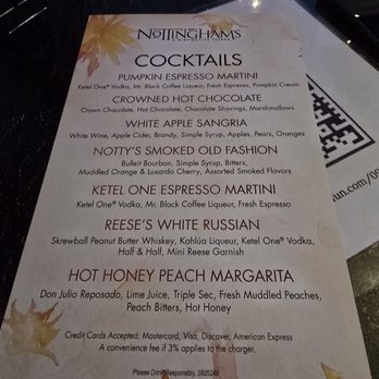 Nottingham's Tavern - Cocktails Menu - Pool Halls Near Me - Columbia, Maryland Nottingham's Tavern - Cocktails Menu - Pool Halls Near Me - Columbia, Maryland