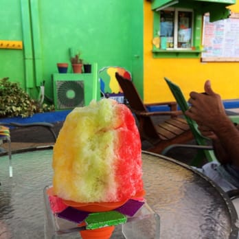 Maui's Beach House - Mango, lemon lime and cherry with macadamia nut ice cream at the bottom - Beach Equipment Rentals Near Me - Lahaina, Hawaii Maui's Beach House - Mango, lemon lime and cherry with macadamia nut ice cream at the bottom - Beach Equipment Rentals Near Me - Lahaina, Hawaii