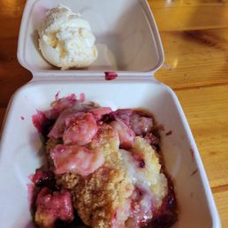 Apple with marionberry pie, a very rich and punch-to-the-gut level of sugar/butter
