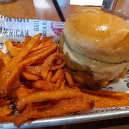 PB & Jelly Burger with sweet fries