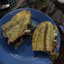 Blue Eyed Crab Caribbean Grill & Rum Bar - Jibarito Plantain Sandwich