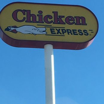 Chicken Express - chicken express sign against a blue sky - Chicken Shop Near Me - Burkburnett, Texas