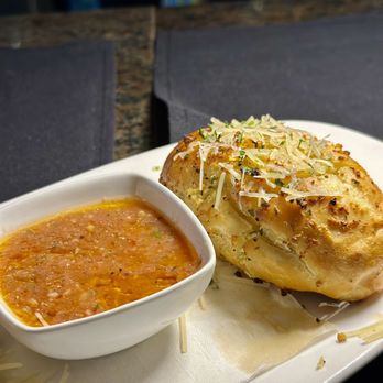 Amore Fine Dining & Spirits - Famous homemade garlic rolls with bruschetta - Seafood Near Me - Montgomery, Texas