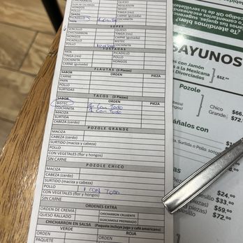Casa de Toño - You write down what you want to order on this piece of paper. - Mexican Near Me - Ciudad de México, DIF Casa de Toño - You write down what you want to order on this piece of paper. - Mexican Near Me - Ciudad de México, DIF