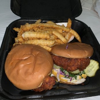 Dave's Hot Chicken - Chicken Sliders with Fries - Chicken Shop Near Me - Glendale, California Dave's Hot Chicken - Chicken Sliders with Fries - Chicken Shop Near Me - Glendale, California