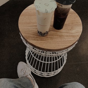 Redstraw - LEFT: iced Jasmine Green Tea Milk Tea, light ice and 75% sweetness RIGHT: iced RS milk tea, light ice and 50% sweet - Bubble Tea Near Me - Irvine, California Redstraw - LEFT: iced Jasmine Green Tea Milk Tea, light ice and 75% sweetness RIGHT: iced RS milk tea, light ice and 50% sweet - Bubble Tea Near Me - Irvine, California
