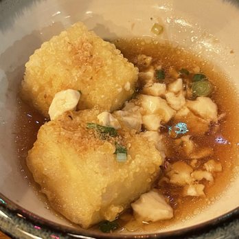 Kozu Izakaya - Agedashi tofu. Delicious dashi but the tofu was so soft it kept sliding out of its fried cubicle casing. My kingdom for a spoon... - Izakaya Near Me - Claremont, California Kozu Izakaya - Agedashi tofu. Delicious dashi but the tofu was so soft it kept sliding out of its fried cubicle casing. My kingdom for a spoon... - Izakaya Near Me - Claremont, California