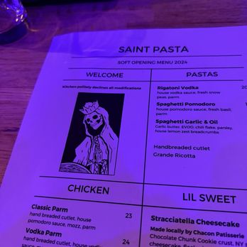 Saint Pasta - Menu - American Near Me - Phoenix, Arizona Saint Pasta - Menu - American Near Me - Phoenix, Arizona
