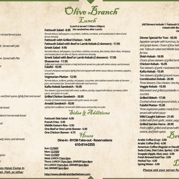 Olive Branch Cafe & Restaurant - Updated Menu as of 8.8.25 - Bakeries Near Me - Bethlehem, Pennsylvania Olive Branch Cafe & Restaurant - Updated Menu as of 8.8.25 - Bakeries Near Me - Bethlehem, Pennsylvania
