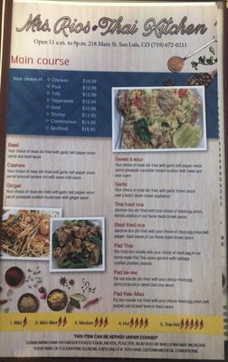 Menu photo 4 Mrs Rios&Thai Kitchen San Luis, CO
