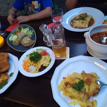 Zum Becher - Maultaschen, Saure Kutteln, Paneirtes Schnitzel & Fadle Lachs (took these off the receipt) - German Near Me - Stuttgart, BW