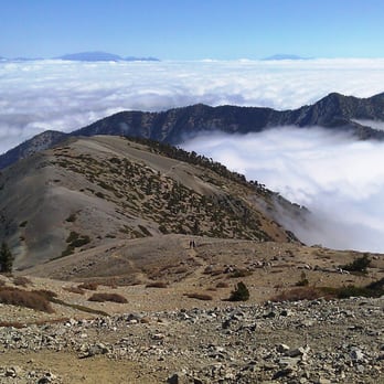 Mount Baldy - Taken from the summit, with tiny hikers down below - Hiking Near Me - Mt Baldy, California Mount Baldy - Taken from the summit, with tiny hikers down below - Hiking Near Me - Mt Baldy, California