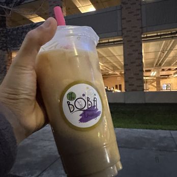 The Boba Lounge - Okinawa Milk Tea with pudding - Bubble Tea Near Me - Walnut Creek, California