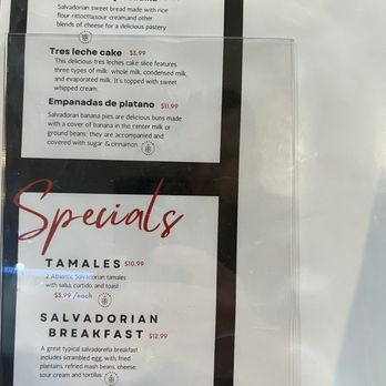 Cafe La Vos - a menu for desserts - Tacos Near Me - Ogden, Utah