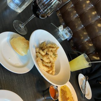 Leo's Italian Social - Calamari, Chianti and pineapple juice - Italian Near Me - Raleigh, North Carolina