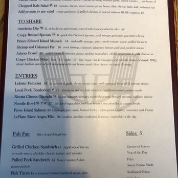 Hinesburgh Public House - Menu as of 03/27/2018 - Gastropubs Near Me - Hinesburg, Vermont