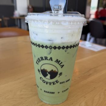 Tierra Mia Coffee - Matcha Horchata Latte with Vanilla Cold Foam (just okay, nothing special, a tad too sweet) - Coffee & Tea Near Me - Anaheim, California Tierra Mia Coffee - Matcha Horchata Latte with Vanilla Cold Foam (just okay, nothing special, a tad too sweet) - Coffee & Tea Near Me - Anaheim, California