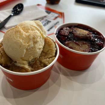 The Peach Cobbler Factory - SWEET POTATO PECAN COBBLER BLACKBERRY COBBLER - Desserts Near Me - Alpharetta, Georgia The Peach Cobbler Factory - SWEET POTATO PECAN COBBLER BLACKBERRY COBBLER - Desserts Near Me - Alpharetta, Georgia