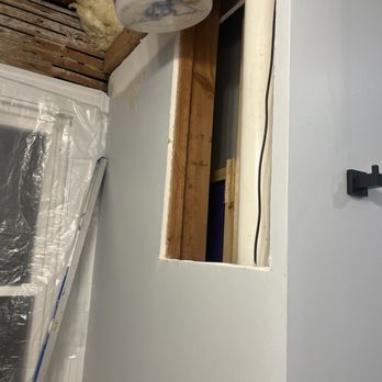 LaCassa Plumbing - Opened up the wall  to give access to plumber. I was not compensated for repairing any of the drywall or painting the bathrooms. - Plumbing Near Me - Naperville, Illinois