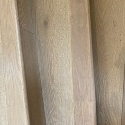 Repaired hardwood step Repaired hardwood step