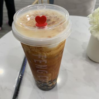 Feng Cha Teahouse - Creme brûlée dirty boba - Bubble Tea Near Me - Costa Mesa, California