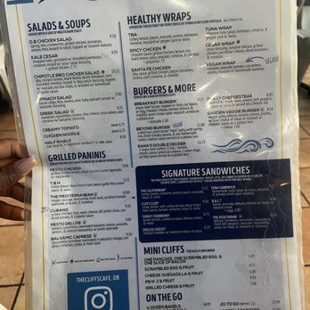 The Cliffs Cafe - Lunch Menu - Coffee & Tea Near Me - San Diego, California
