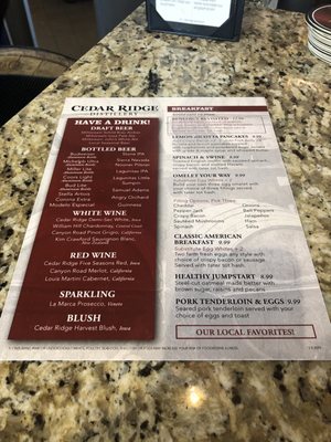 Menu photo 4 cedar ridge barrel room Cedar Rapids, IA