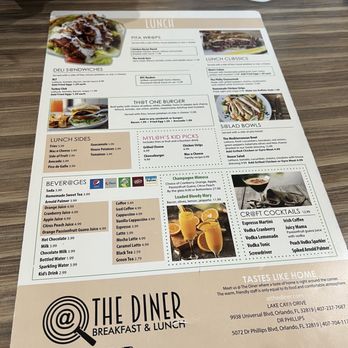 @ The Diner - Lunch menu - Breakfast & Brunch Near Me - Orlando, Florida
